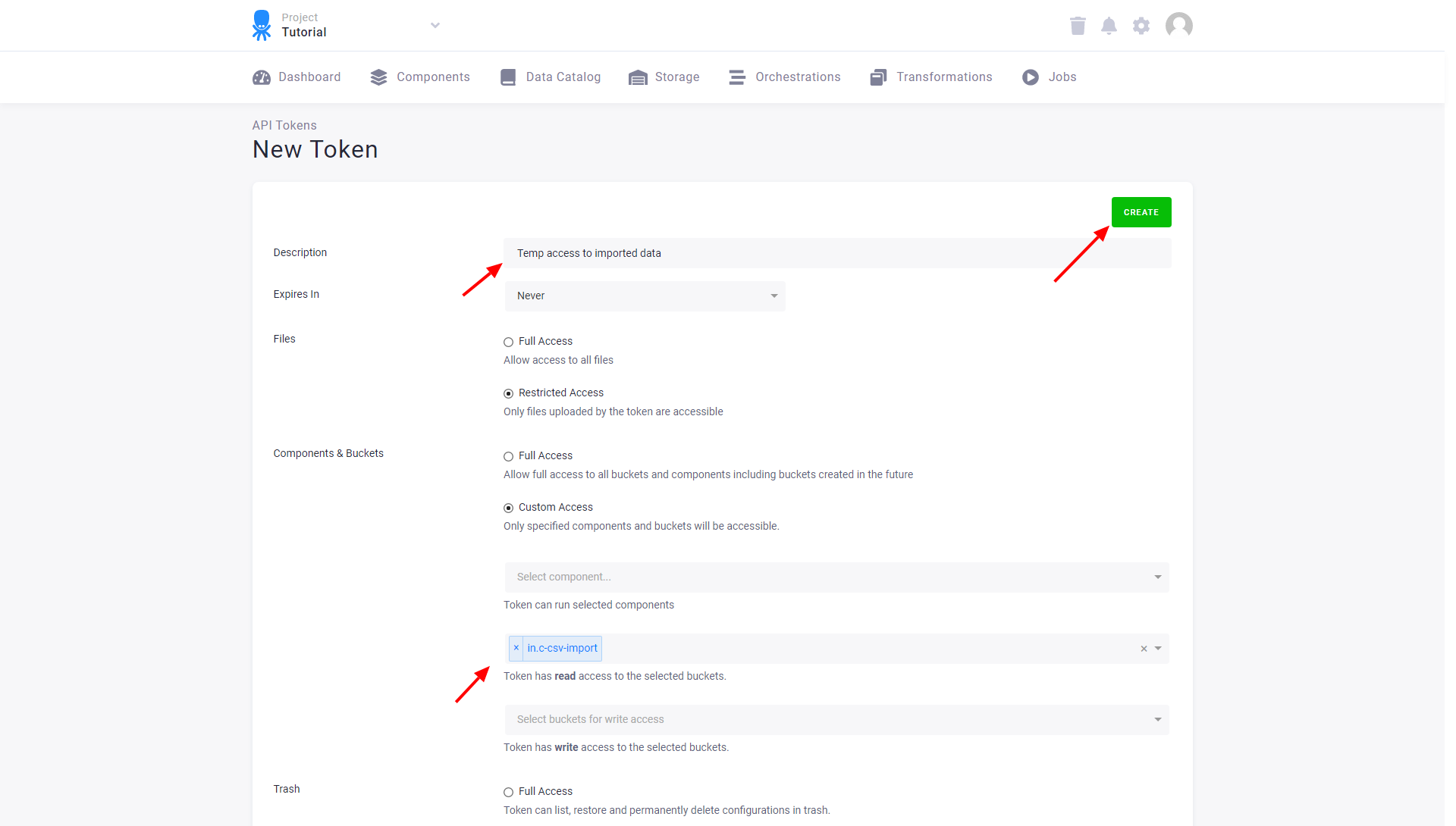 Screenshot - Access Tokens